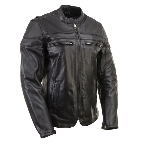 Milwaukee Leather LKL27008 Women's Premium Black Leather Motorcycle Rider Jacket with CE Armor Protection X-Large