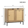 thumbnail image 4 of YYAo Accent Storage Cabinet with 2 Rattan Doors, Sideboard Buffet Cabinet for Entryway, Natural, 4 of 5