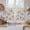 Beige, variant on Grey Dandelion Tier Curtains 54 Inch Length, Spring Modern Minimalist Country Flower Cafe Short Curtains for Bathroom Over Sink, Small Kitchen Curtain Light Filtering Drapes 2 Panels 27.5"Wx54"L