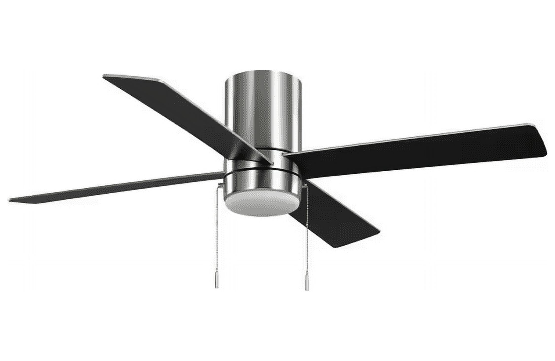 Scenic 52 in. Integrated LED Indoor Brushed Nickel Hugger Ceiling Fan with Reversible Motor  Reversible Blades Included
