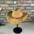 thumbnail image 5 of TEAJOPSUU Womens Western Cowboy Hats Shapeable Big Wide Brim Cowgirl Hat with Embroidery Chin Strap Classic Style Hats Khaki, 5 of 5