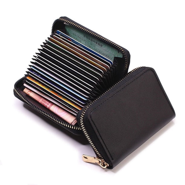 Monedero para tarjetas, monedero para mujer, pequeño y de gran capacidad, tarjetero multitarjeta, ultrafino, sencillo, de color sólido, para carnet de conducir de hombre