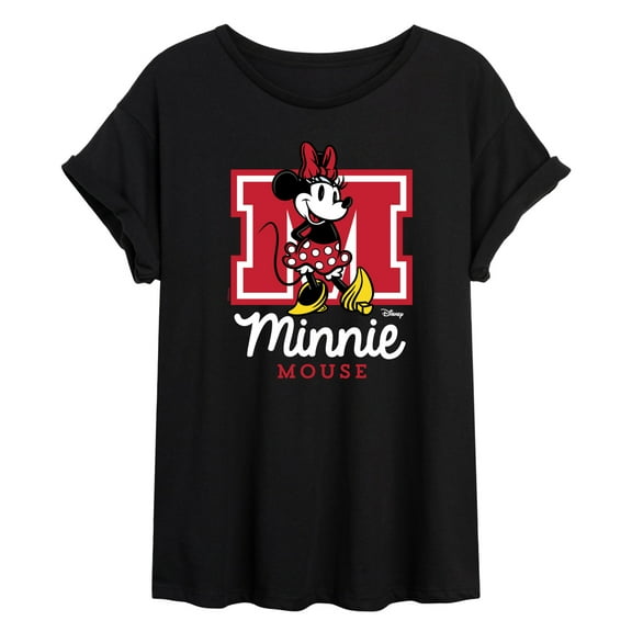 Disney - Minnie Mouse - Large Collegiate M - Juniors Ideal Flowy Muscle T-Shirt