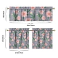thumbnail image 6 of Pioneer Kitchen Curtains and Valance Set 24 Inch Tier Pink Peony Flowers with Leaves Curtains Small Drapes for Cafe Living Room Bathroom Farmhouse 3 Pieces Set Rod Pocket, 6 of 6
