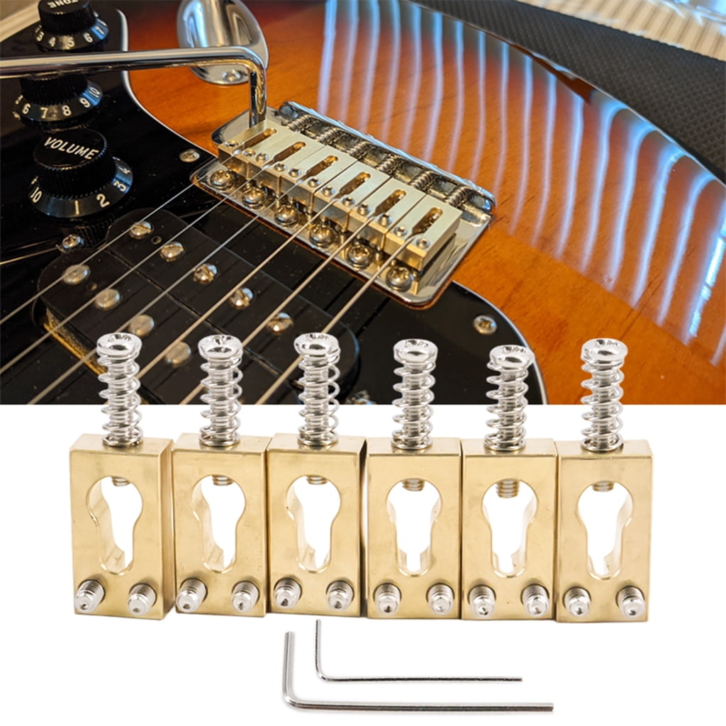 6Pcs Vibrato Bridge Saddles Spacing 10.5mm Electric Guitar Gourd Bridge Saddles