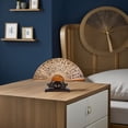 thumbnail image 4 of OULII 2Pcs Brown Plastic Hand Fan Stand for Home Decor Japanese Folding Fan Holder, 4 of 7