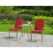 Mainstays Warner Heights 3-Piece Outdoor Bistro Set, Red, Seats 2