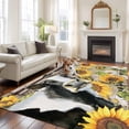 thumbnail image 3 of Retro Farmhouse Flower Area Rug 6x9 Washable Rug Non Slip Yellow Sunflowers Cow Barn Doors Brown Large Area Rug Soft Stainresistant Indoor Floor Carpet for Living Room Bedroom Home Office Dining Room, 3 of 8