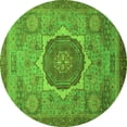 thumbnail image 1 of Ahgly Company Indoor Round Oriental Green Modern Area Rugs, 3' Round, 1 of 4