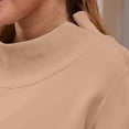 thumbnail image 4 of Mockneck Sweatshirt Women Oversized Turtleneck 2026 | Lightweight Long Sleeve Pullover No Hood Casual Style Khaki 2XL, 4 of 6