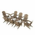 thumbnail image 6 of WestinTrends Dylan Plastic Adirondack Chairs Set of 8, All Weather Poly Lumber Outdoor Patio Chairs, Seashell Slat Curved Back Garden Lawn Deck Chairs, Weathered Wood, 6 of 8