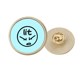 thumbnail image 1 of Enojado, enojado, infantil. Broche de oro metálico circular, 1 of 3