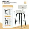 thumbnail image 3 of 26"Swivel Counter Height Bar Stools Set of 4, Upholstered Modern Faux Leather Barstools with Back&Walnut Wood Legs Counter Stools with Footrestfor Kitchen Island, White, 3 of 10