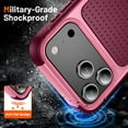 thumbnail image 6 of Allytechgroup Shockproof Case Designed for iPhone 17 Pro, Military Grade Drop Protection, Rugged PC + Soft TPU Full Body Protective [Anti-Fingerprint & Anti-Stain] Phone Cover Case, Rose, 6 of 7