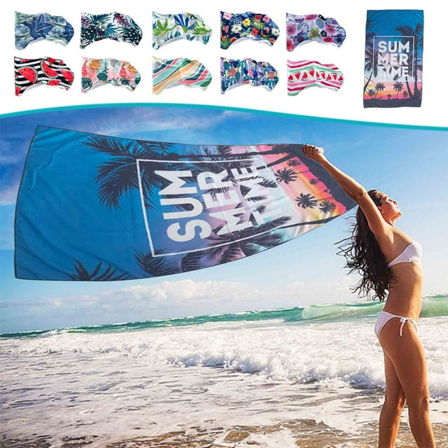 Sales Today Clearance! Microfiber Beach Towel, Lightweight Sandproof Colorful Bath Towel, Multi-Purpose Beach Blanket for Swimming Pool, Travel, and Beach, 28x60 Inch for Adults and Kids