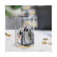thumbnail image 3 of Round Clear Acrylic Piggy Bank Must Break to Open Money Box, 3 of 5