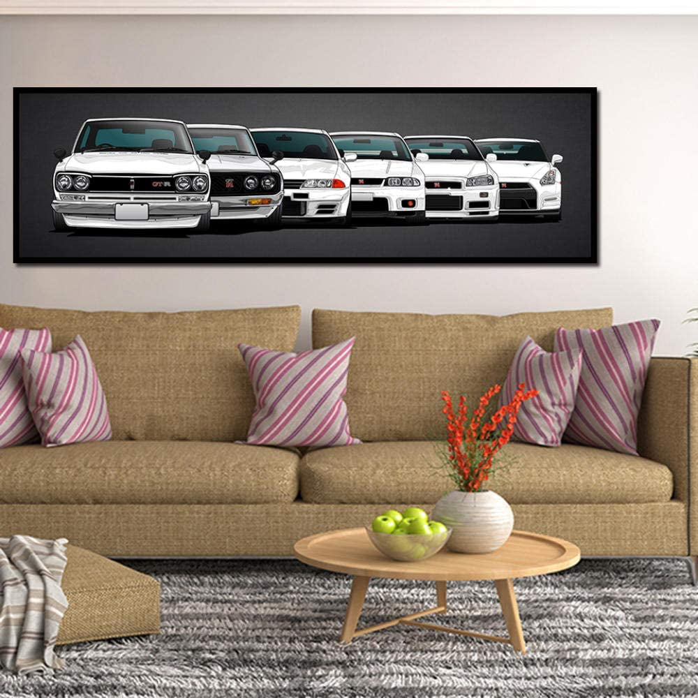 Nissan Skyline GTR Evolution Car 5 Piece canvas Wall Art Print Home Decor 