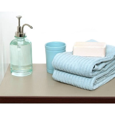 18"x4' Zip-N-Fit Premium Non-Adhesive Ribbed Shelf Liner Taupe: Drawer & Cabinet Liners, Spot Clean, Beige