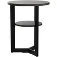 thumbnail image 5 of LEEMTORIG Round Side Table, 2-Tier End Table Nightstand with Metal Legs, Modern Bedside Couch Accent Table for Living Room, Bedroom, Office, Rustic Black/Black, 19.3 x 19.3 x 24 inches BZ-1338-BK, 5 of 7