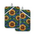 thumbnail image 7 of Yayeee Pot Holders Kitchen Heat Resistant with Pockets 7"x9.8" Cotton Oven Cooking Hot Pads, Blue Art Sunflowers, 7 of 7