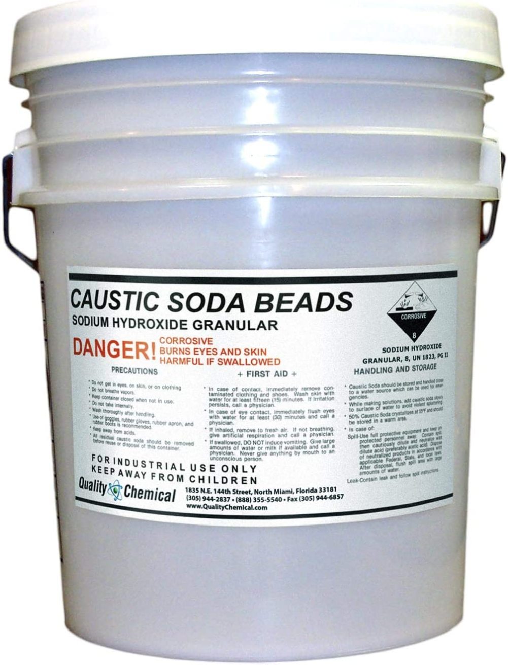 Sodium Hydroxide (Caustic Soda Beads) 40 lb pail