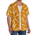 thumbnail image 2 of Honeii Autumn Orange Wheat for Men's Short-Sleeved Button-Up Collared Shirt Featuring A Pocket, Perfect for Beach Vacations, And Travel Adventures.-X-Large, 2 of 5