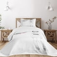 thumbnail image 3 of Ambesonne Modern Quilted Bedspread Set 2 Pcs, Sketchy Art Lady Character, Twin Size, White Black, 3 of 6