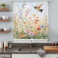 thumbnail image 5 of Spring Floral Sheer Curtains 45 Inches Long, Hummingbird Summer Botanical Watercolor Light Filering Curtains, Breathable Simi Curtain Privacy Drapes for Kitchen Bathroom Small Window Treatment, 5 of 9