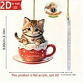 thumbnail image 2 of HaoXun Cat Christmas Ornament - Acrylic Lightweight Hanging Decor with Lanyard, Fade & Breakage-Resistant for Tree, Car Mirror, Gift for Cat Lovers, 2 of 4