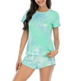 thumbnail image 5 of Aueoeo Womens Pajama Sets, Womens Pajamas Set Tie Dye Short Sleeve Tops and Shorts 2 Piece Loungewear Set Sleep Set Nightwear Sleepwear, 5 of 7