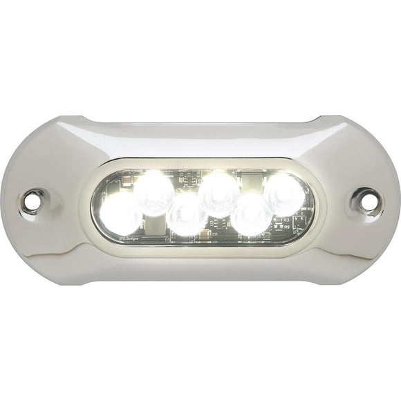 Attwood Lumière sous-Marine pour Bateau 65UW06W-7 LightArmor; LED Blanc Intense; Longueur 5 Pouces x Largeur 2.15 Pouces; 0.63 Millamère à 24 Volts/1.26 Millamère à 13.6 Volts; 1350 Lumens; 12 Volts/24 Volts