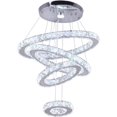 thumbnail image 2 of diisunbihuo 4 Rings Crystal Chandeliers Modern LED Round Ceiling Lights Fixtures Pendant Lighting(Cool White), 2 of 6