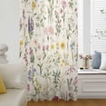 thumbnail image 6 of Botanical Garden Florals Sheer Curtains 45 Inches Long, Spring Watercolor Wildflowers Light Filering Curtains, Breathable Simi Curtain Privacy Drapes for Kitchen Bathroom Small Window Treatment, 6 of 9