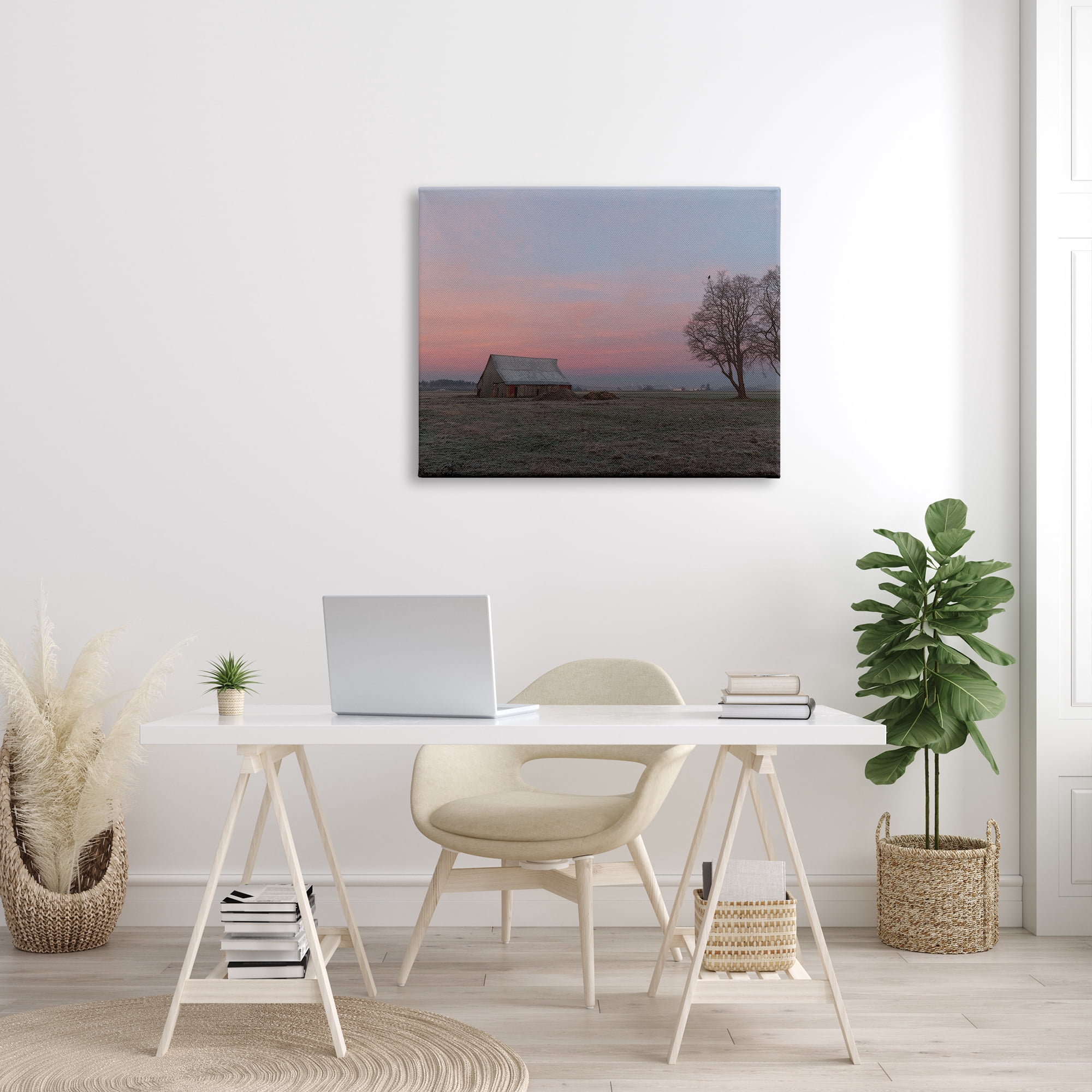 Stupell Industries Lone Grassland Cabin Rural Trees Sunset Sky Photograph Gallery Wrapped Canvas Print Wall Art, Design by Nancy Crowell