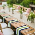 thumbnail image 3 of Green Navy Blue Striped Cloth Napkins, Farmhouse Stripe Art Washable and Reusable Dinner Napkins Set of 8, Table Napkin for Kitchen Party Birthday Wedding Hotel Housewarming 20"x20", 3 of 8