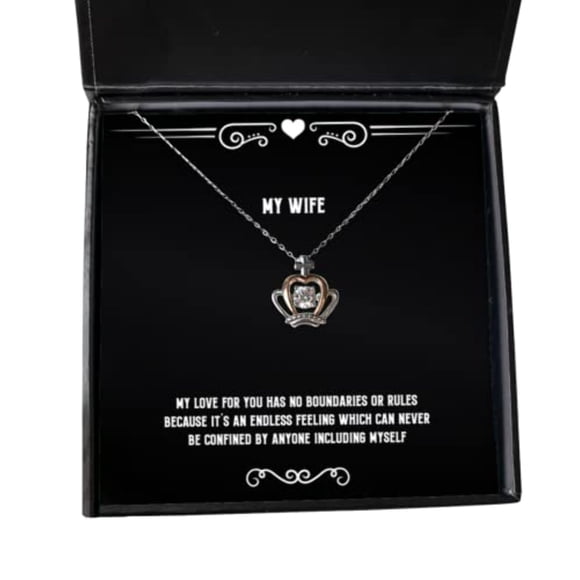 Cheap Wife, My Love for You has no Boundaries or Rules Because It's an Endless Feeling which, Wife Crown Pendant Necklace from Husband