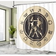 thumbnail image 4 of Ambesonne Zodiac Gemini Shower Curtain, Circle and Twins, 69"Wx84"L, Sand Brown Black White, 4 of 4