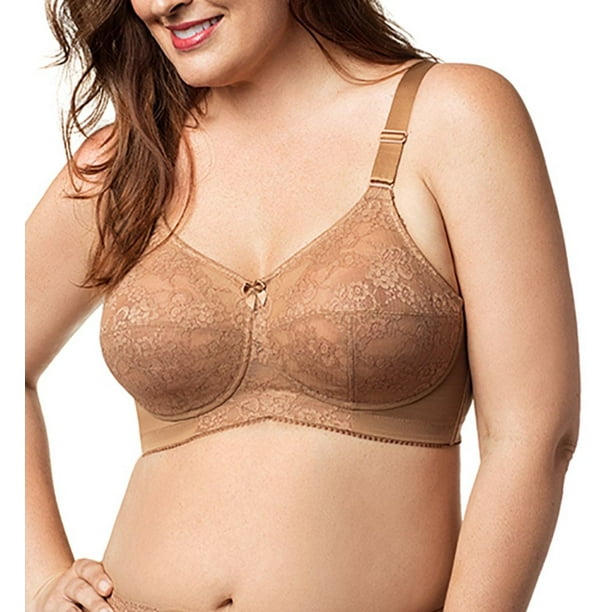 Women's Elila 1505 Full Coverage Soft Cup Bra (Black Lace/Nude 52I)