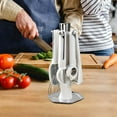 thumbnail image 6 of 7-Piece Kitchen Utensils Set with Rotating Storage Stand, Multi Functional Cooking Gadgets Includes Stainless Steel Whisk, Grater, Bottle Opener, Strainer, Ideal for Home, Apartment, RV Essentials, 6 of 9