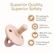 Comfy Cubs Pacifier Soother 4 Pack - 100% Food Grade Silicone, Certified BPA-Free (Stage 2, Pink)