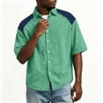 thumbnail image 4 of XuJwPNcy Mens Shirts Lightweight Color Block Button Down Shirts Casual Collared Tops Summer Classic Fit Fashion Clothes, 4 of 7