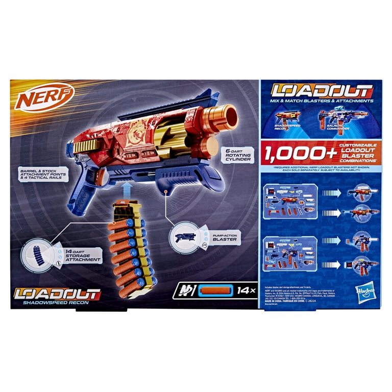Nerf Loadout Shadowspeed Recon Foam Dart Blaster and 14 N1 Darts