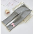 thumbnail image 4 of Tfken Toddler Leggings For Baby Girls Bow Print Slim Straight Fleece Cute Leggings Pants Grey Size 2-3 Years, 4 of 4