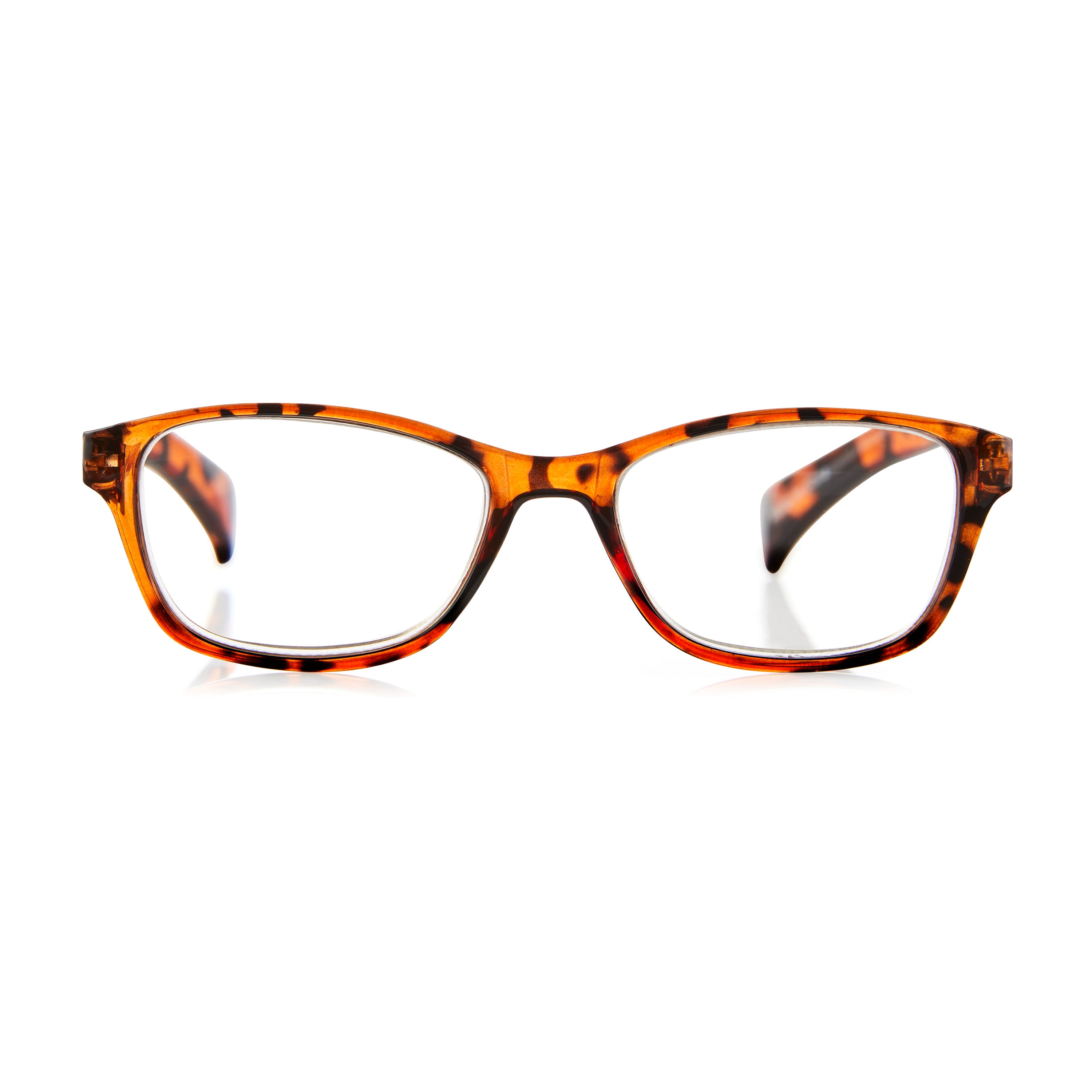(2 pack) Equate Women's Iris Square Reading Glasses with Case, Tortoise, +3.25