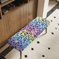 thumbnail image 4 of Psesaysky Gradient Leopard Print Bench Covers Stretch Christmas Decoration Washable Bench Seat Cover with Elastic Edge Rectangle Seat Protector for Bedroom, Living Room, 4 of 7