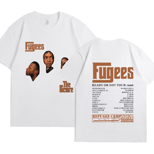 Camisetas con estampado de The Fugees Score para hombre, camisas de gran tamaño de Hip Hop, camisetas casuales de algodón puro, ropa de calle de manga corta, camiseta Unisex
