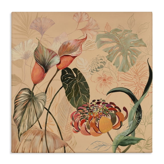 Stupell Industries Bohemian Layered Tropical Foliage Canvas Art, 17 x 17, by Dusza