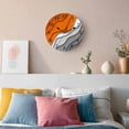 thumbnail image 3 of Wall Clock Fall Orange Grey Modern Geometric Clocks PVC Silent Non-Ticking Battery Operated Decorative Abstract Ombre Round Clock for Home Living Room Kitchen Bedroom Office Wall Decor 14 Inch, 3 of 9