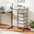 thumbnail image 2 of Costway 15-Drawer Trolley with Chrome Plated Metal Frame & Lockable Universal Wheels Clear, 2 of 10