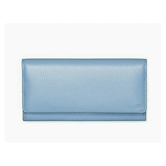 Calvin Klein, Limioted Collection, Workman Leather Longfold Flap Wallet Blue